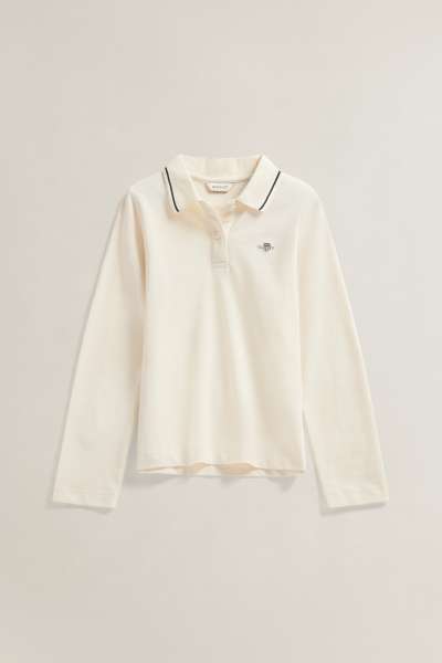 PÓLÓ GANT COLLARED LS POLO CREAM