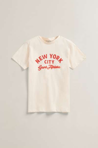 PÓLÓ GANT COLLEGE SS T-SHIRT CREAMED WHITE