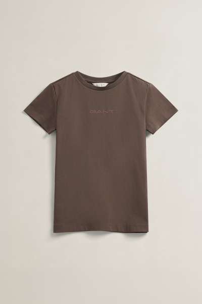 PÓLÓ GANT SS CHEST LOGO T-SHIRT SHADOW BROWN