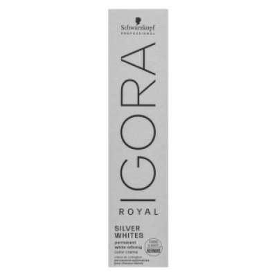 Schwarzkopf Professional Igora Royal SilverWhite Permanent White Refining Color Creme professzionális permanens hajszín platinaszőke és ősz hajra Gray