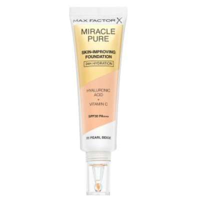 Max Factor Miracle Pure Skin-Improving Foundation hosszan tartó make-up hidratáló hatású 35 Pearl Beige 30 ml