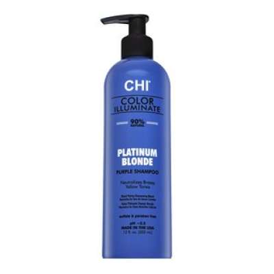 CHI Color Illuminate Platinum Blonde Purple Shampoo ragyogó sampon platinaszőke és ősz hajra 355 ml