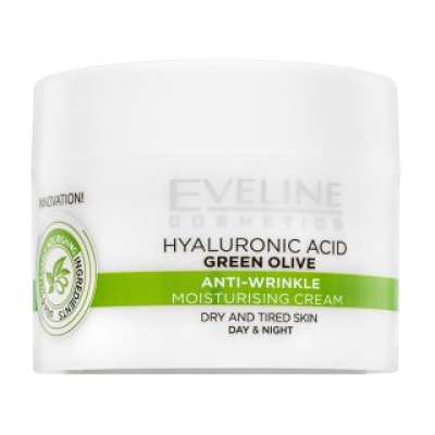 Eveline Hyaluronic Acid Green Olive Anti-Wrinkle Moisturising Cream Tápláló krém ráncok ellen 50 ml