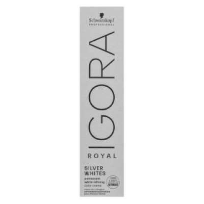 Schwarzkopf Professional Igora Royal SilverWhite Permanent White Refining Color Creme professzionális permanens hajszín platinaszőke és ősz hajra Silv