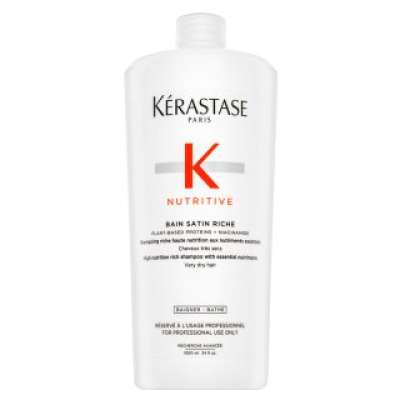 Kérastase Nutritive Bain Satin Riche tápláló sampon nagyon száraz és sérült hajra 1000 ml