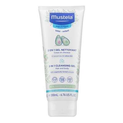 Mustela Bébé 2-In-1 Hair & Body Shampoo sampon és tusfürdő 2in1 gyerekeknek 200 ml