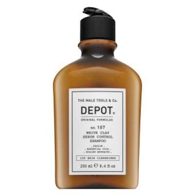 Depot No. 107 White Clay Sebum Control Shampoo tisztító sampon bőrirritáció ellen 250 ml