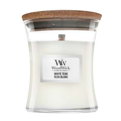 Woodwick White Teak illatos gyertya 85 g