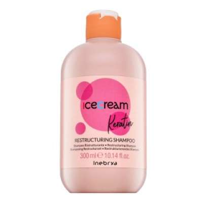 Inebrya Ice Cream Keratin Restructuring Shampoo tápláló sampon hajgöndörödés és rendezetlen hajszálak ellen 300 ml