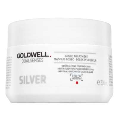 Goldwell Dualsenses Silver 60sec Treatment tápláló maszk színes pigmentekkel platinaszőke és ősz hajra 200 ml