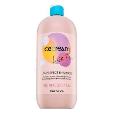 Inebrya Ice Cream Liss Pro Liss Perfect Shampoo hajsimító sampon durva és rakoncátlan hajra 1000 ml