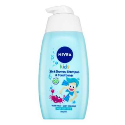 Nivea Kids 3v1 Shower & Shampoo & Conditioner sampon, kondicionáló és tusfürdő gyerekeknek Boy 500 ml