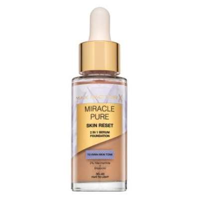 Max Factor Miracle Pure Skin Reset 2in1 Serum Foundation folyékony make-up az arcbőr megújulásához 30-40 Fair To Light 30 ml