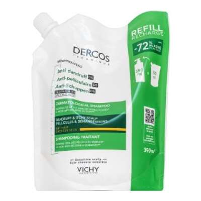 Vichy Dercos Anti-Dandruff Dry Hair Dermatological Shampoo erősítő sampon korpásodás ellen száraz és festett hajra Refill 390 ml