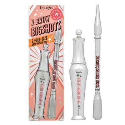 Benefit 2 Brow Bigshots ajándékszett szemöldökformázó 4 Warm Deep Brown 7 ml + 0,08 g