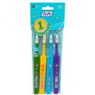 TePe Kids fogkefe Toothbrush 4 pcs Extra Soft