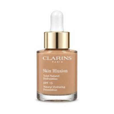 Clarins Skin Illusion Natural Hydrating Foundation folyékony make-up hidratáló hatású 114 Cappuccino 30 ml