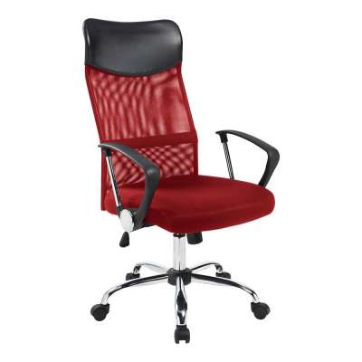 Ergonomikus irodai szék magasított háttámlával - piros