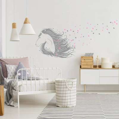 Gyerekszoba falmatrica - Ló a szélben