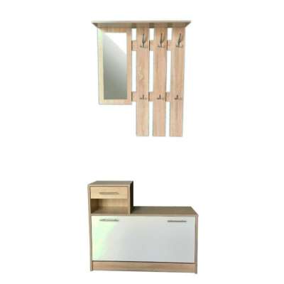 Filio tükrös előszobafal, fehér-fehérített tölgy