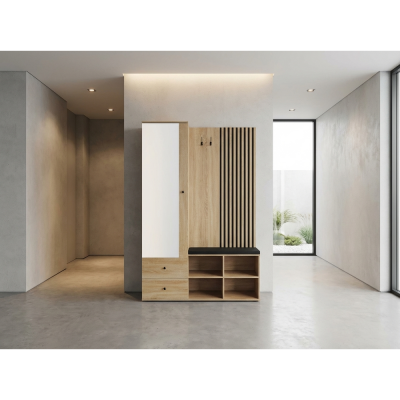 Bahama előszoba szekrény, fehérített tölgy