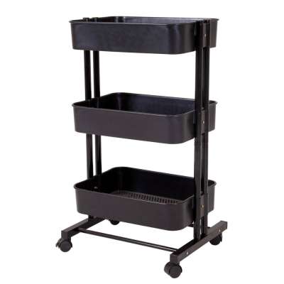 Debby gurulós tároló polc, fekete