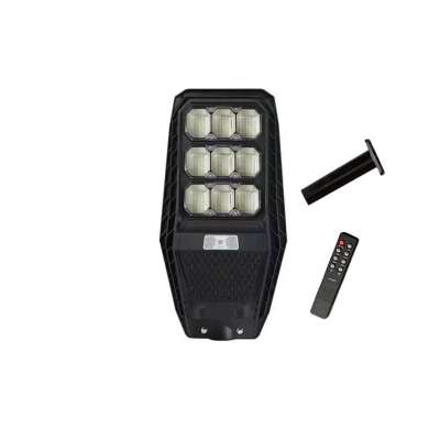 Napelemes LED lámpa mozgásérzékelővel, fali konzollal és távirányítóval, 100W