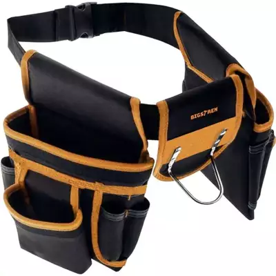 Ezermester szerszámtartó övtáska, többfunkciós szerszámtáska, 22 zsebes, kalapácstartóval