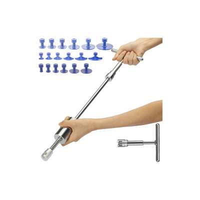 Horpadásjavító készlet, karosszéria javító szett, csúszókalapáccsal, 18 db adapterrel