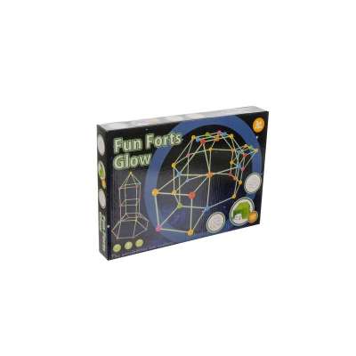 Fluoreszkáló 100 részes szalmaszál, szívószál sátor építőkészlet ponyvával