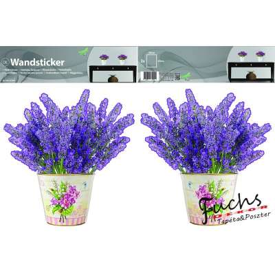 Levendula kaspóban matrica falra, csempére, bútorra