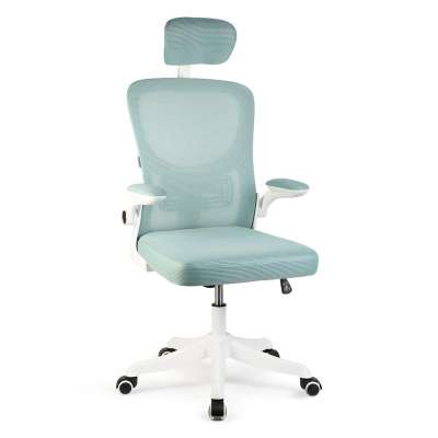 Irodai forgószék - karfával - fehér/kék - 58 x 48 / 50 x 50 cm