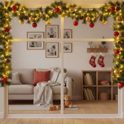 Fenyő girland - zöld - 270 cm - PET