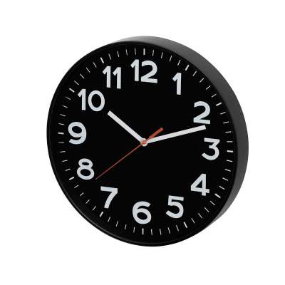 Home AWC300BK fali óra, üveg előlap, kontrasztos, jól leolvasható számlap, 1xAA elem tápellátás, átmérő 300mm