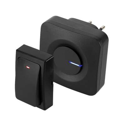 HOME DBK1001AC vezeték és elem nélküli csengő, 100m hatótáv, 36 dallam, szabályozható hangerő, fényjelzés, IP44, kinetikus nyomógomb