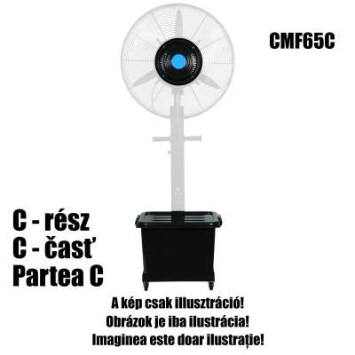 HOME CMF65C párásító ventilátor motor, víztartály, párásító tárcsa, vízpumpa, talp, kerekek