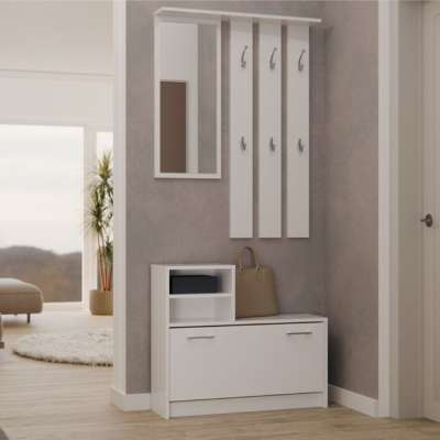 Drohmo GAR előszobafal, 85x180x24 cm, fehér