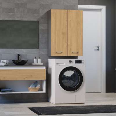 Riano MIX Pola mini DD felső fürdőszoba szekrény, 64x90x30 cm, antracit-tölgy