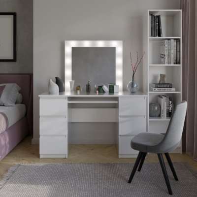 Drohmo Marina fésülködő asztal, 130x76x51 cm, fehér