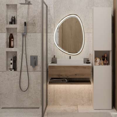 Kashar Nel I fürdőszoba szekrény, 31x174x30 cm, kasmír