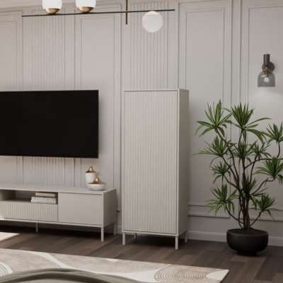 Kashar KAMARO 1DD polcos szekrény, 40x53,5x147,5 cm, kasmír