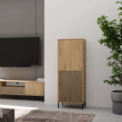 Shannan KAMARO 2DK polcos szekrény, 40x53,5x147,5 cm, tölgy