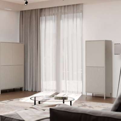 Kashar KAMARO 2DK polcos szekrény, 40x53,5x147,5 cm, kasmír