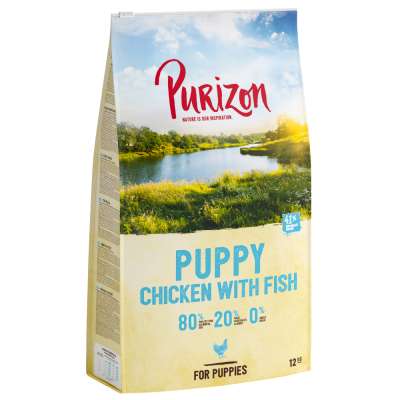 2x12kg ÚJ RECEPTÚRA: Purizon Puppy csirke & hal - gabonamentes száraz kutyatáp