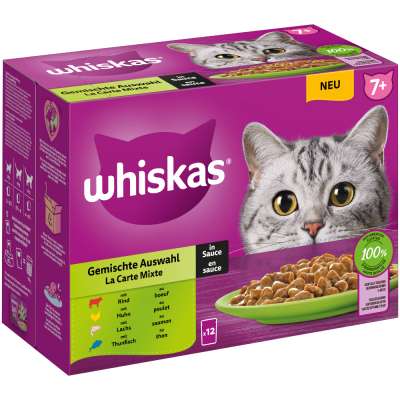 12x85g Whiskas 7+ Senior vegyes válogatás szószban nedves macskatáp