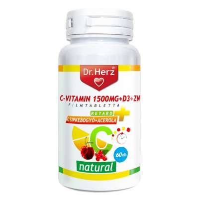 DR Herz C-vitamin 1500mg+D3+Zn csipkebogyóval és acerola kivonattal 60 db tabletta #GJ