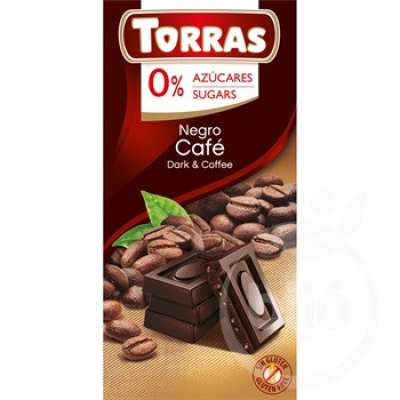 Torras gluténmentes kávés étcsokoládé hozzáadott cukor nékül 75 g