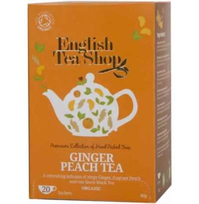 Ets bio gyömbéres barack tea 20x2 g 40 g