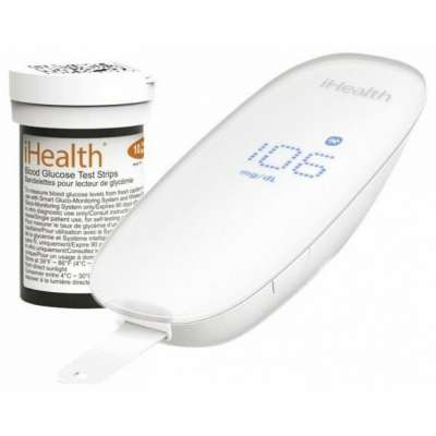 iHealth Gluco kit-smart BG5 vércukorszintmérő +10db tesztcsík, 1 db ujjbegyszúró, 10db lándzsa, 1 db mini USB töltőkábel 1 db