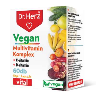 DR Herz Vegan Multivitamin komplex 60 db kapszula doboz #TH